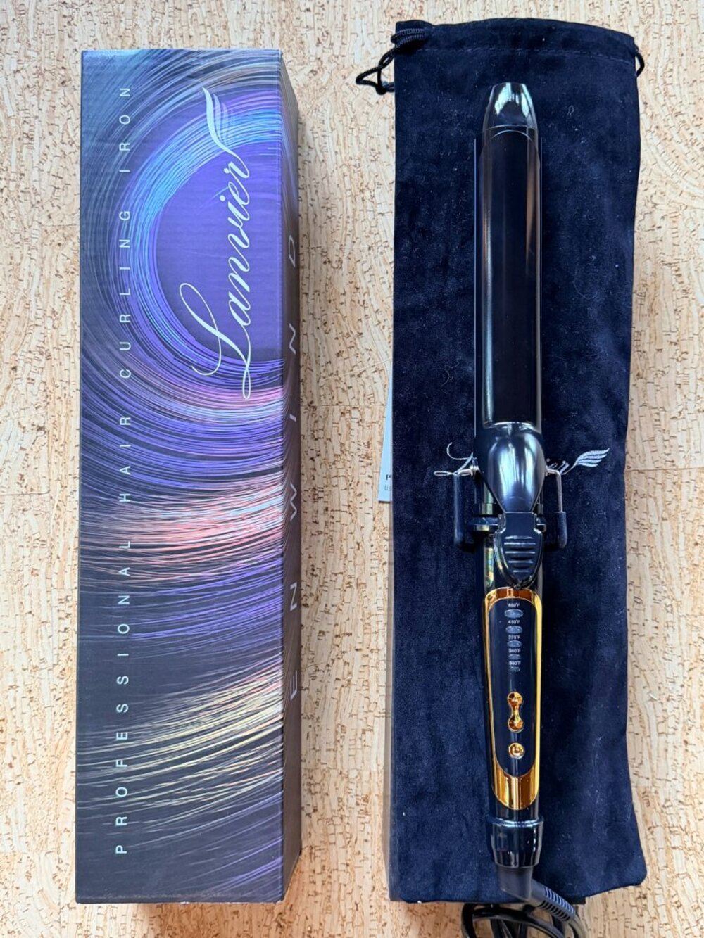 LANVIER 1.25 Inch Curling Iron, Extra Long Barrel, New in Box